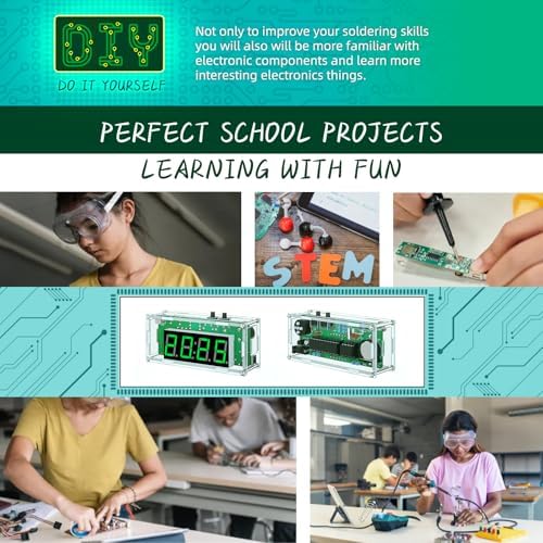 DIY 4 Digit Digital Clock Soldering Kit for STEM Learning