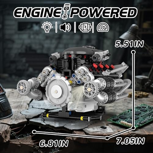 Mini V8 Engine Model Kit with Motor and App Control
