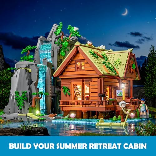 Lumibricks Waterfall Cabin LED Building Set 2539 Pcs