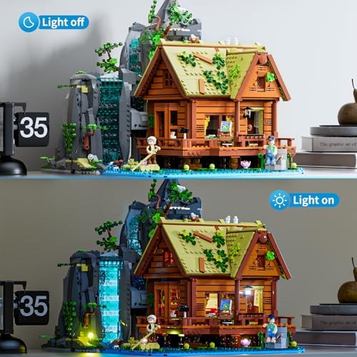 Lumibricks Waterfall Cabin LED Building Set 2539 Pcs