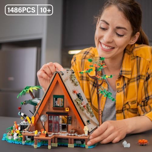 Vziimo A-Frame Cabin Building Set 1486 Pcs