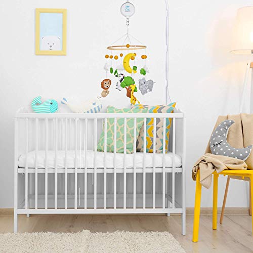Baby Crib Mobile with Music Box and Safari Animals