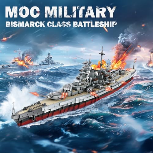 Bismarck Battleship Building Block Set - 2081 Pieces ABS Military Model