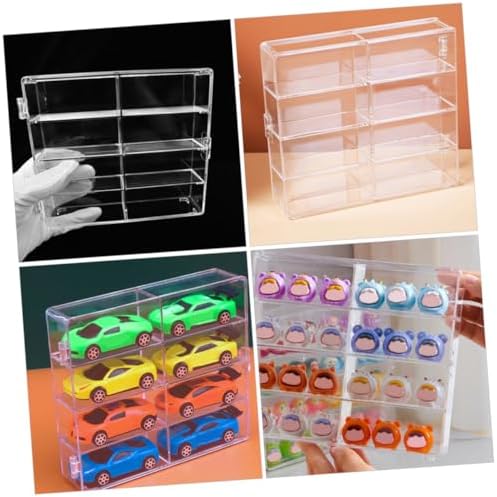 NUOBESTY 2pcs Tiered Display Case for Collectibles and Toys