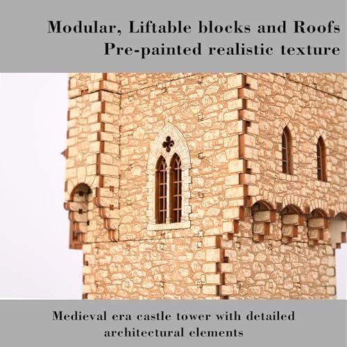 The Great Tower P- Medieval Castle DIY Wooden Building Kit for Adults