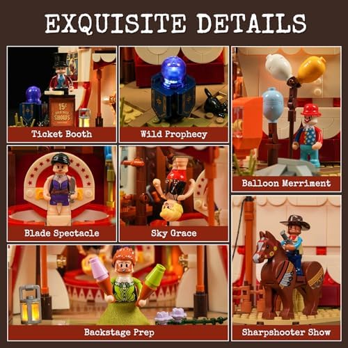 Travelling Circus Lighting Building Set - Wild West Show 1962 Pcs Collection Display