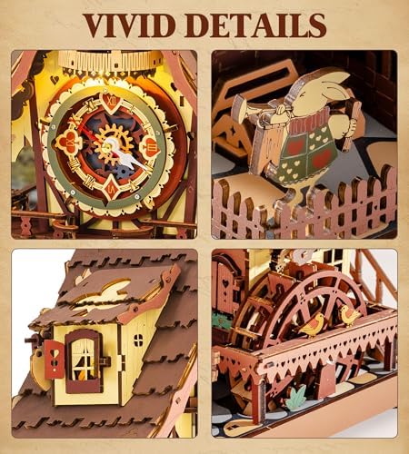 ROKR Cuckoo Clock 3D Wooden Puzzle Kit