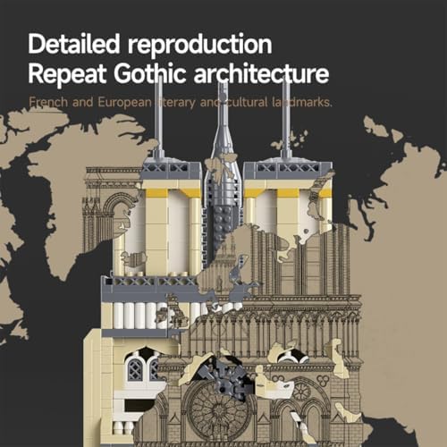 GOTIMON Micro Mini Notre Dame Cathedral Building Block Set 2908 Pieces