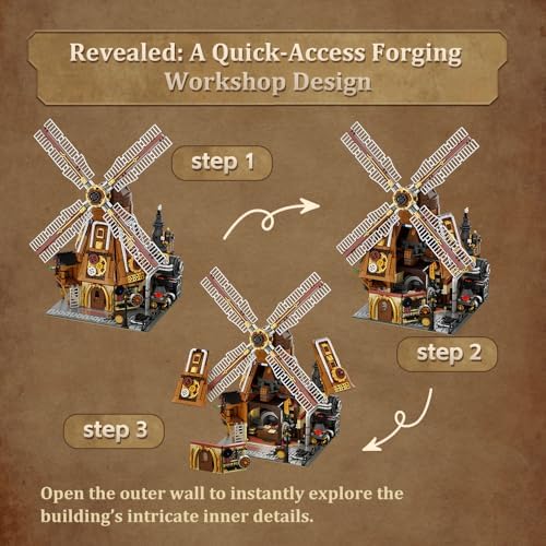 Steampunk Dutch Windmill Building Set for Adults