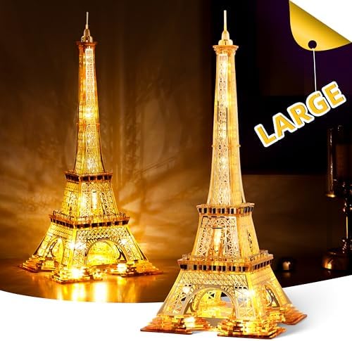 21 Inch 3D Puzzle Eiffel Tower LED Night Light Model Kit