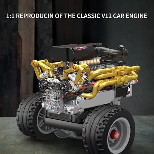 Mould King V12 Engine Kit for Building and STEM Learning