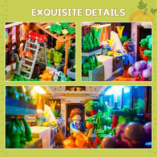 FUNWHOLE Botanical Garden Greenhouse Building Set 1428 Pcs