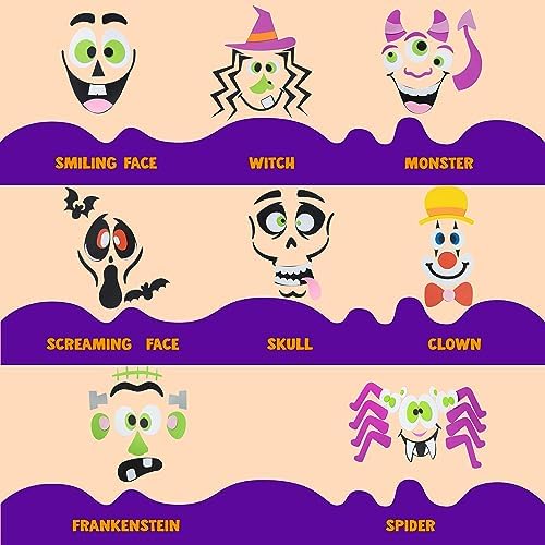 JOYIN 16 Halloween Pumpkin Stickers Foam Decor Kit
