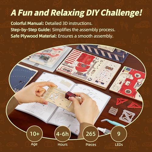 3D Wood Travel Truck Puzzle - LED Lighted DIY Kit