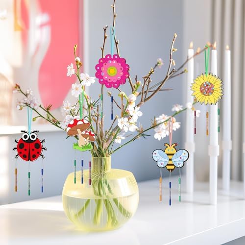 12 Pack Wind Chime Kit DIY Wood Craft for Kids