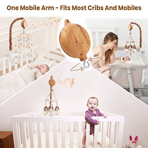Crib Mobile Arm with Music Box - 25 Inch Universal Mobile Hanger