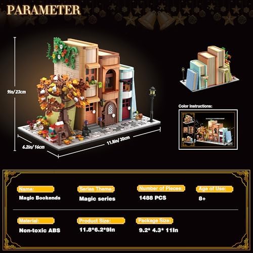 TekYetoi 1488pcs Bookends Building Set for Adults