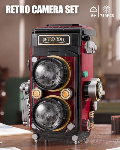 TYCOLE Retro Camera Building Blocks with Lights 719Pcs