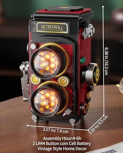 TYCOLE Retro Camera Building Blocks with Lights 719Pcs