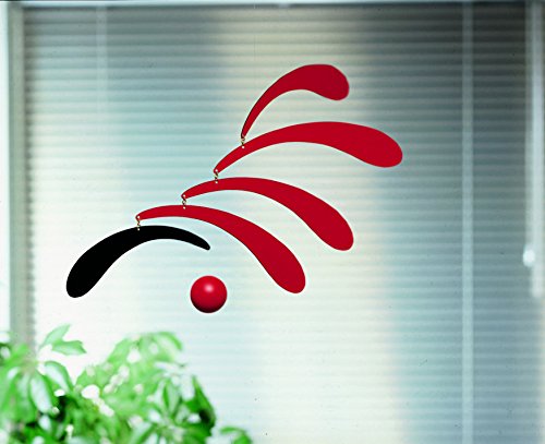 Flowing Rhythm Red Hanging Mobile - 18 Inches Handmade