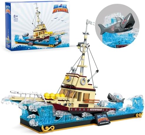 UROINT Shark Ship Building Block Set for Kids Over 6 Years Old