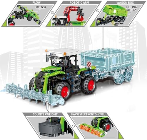 3 in 1 Harvester Tractor Building Set Toy 1481pcs