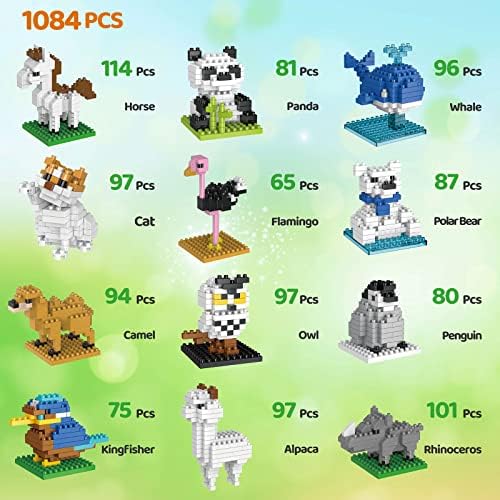 FUN LITTLE TOYS Mini Animals Building Blocks Set 12 Boxes