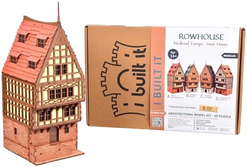 I Built It Brick Rowhouse DIY Wooden Kit for Teens and Adults