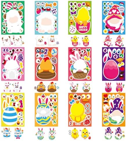 OTAITY 36 Piece Easter Sticker Set for Kids