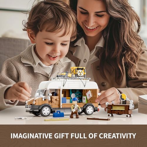 FUNWHOLE Building Set with Light and Tools for Adults and Teens