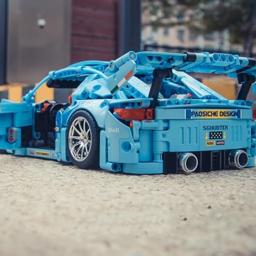 GOTIMON Blue Sports Car 911 Building Blocks Set Toy