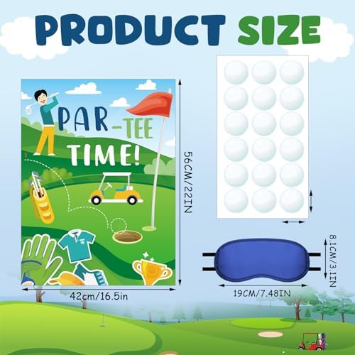 Cholemy 38 Pcs Golf Party Game Stickers Blindfold Set