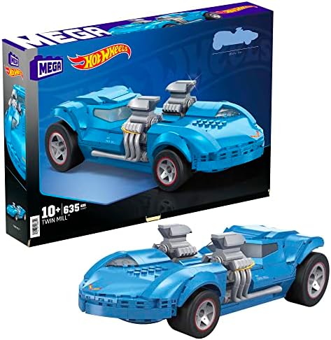 MEGA Hot Wheels Race Car Building Set Twin Mill 635 Pieces