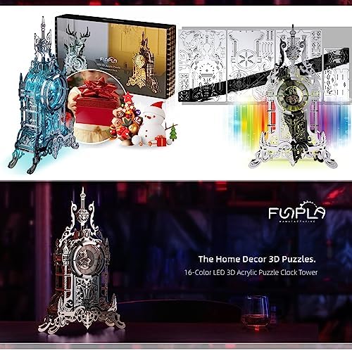 LED 3D Puzzle Tower Clock - Elegant Decor for Adults