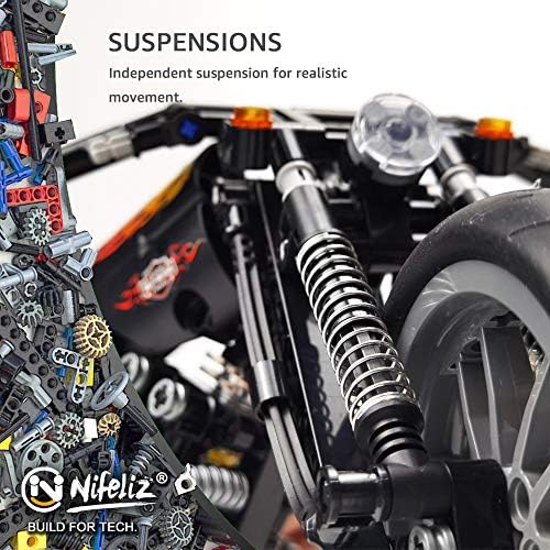 Nifeliz Knuckle Chopper Motorcycle Building Kit 451 Pieces