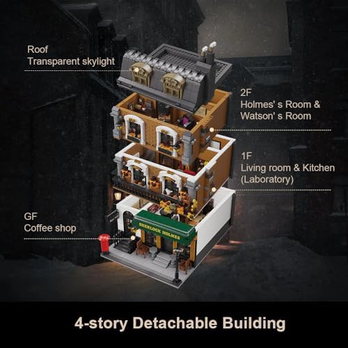 Baker Street 221B Apartment Building Block Set with Sherlock Holmes Minifigures