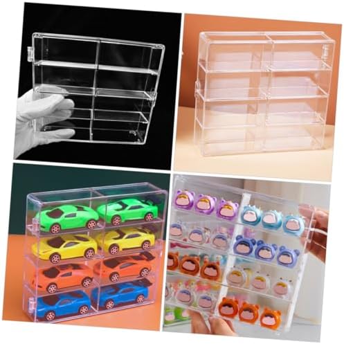 Jojofuny 2pcs Acrylic Display Case for Collectibles and Car Models