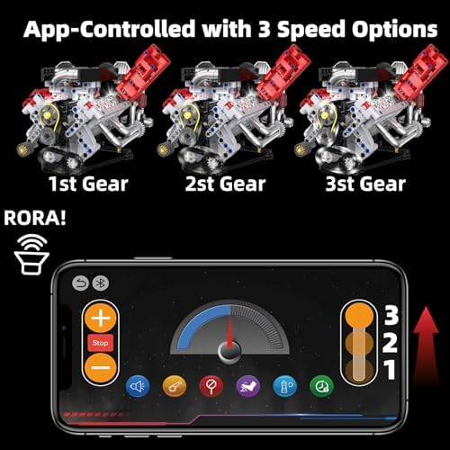 V8 Engine Building Blocks Kit with LED Light and APP Control