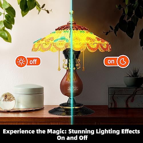 Retro-Style Table Lamp Building Set for Adults - 804 Pieces