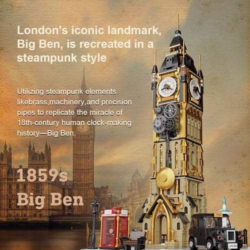 BRICKKK Big Ben Steampunk Clock Tower Building Kit