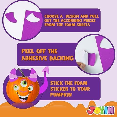 JOYIN 16 Halloween Pumpkin Stickers Foam Decor Kit