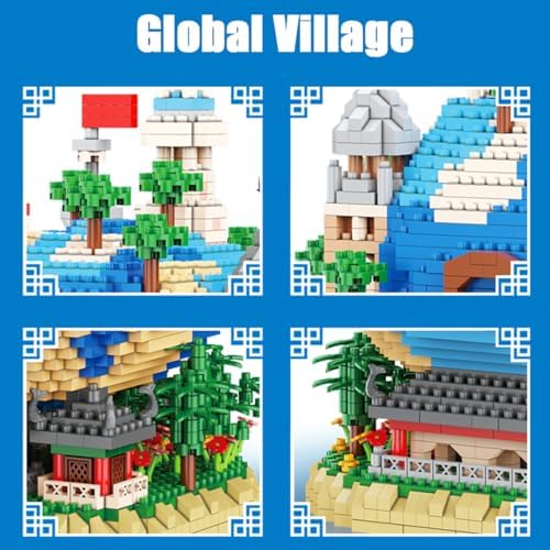 HONLANCH Global Village Micro Building Blocks Set 5200 Pieces