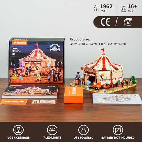 Travelling Circus Lighting Building Set - Wild West Show 1962 Pcs Collection Display