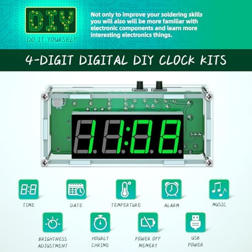 DIY 4 Digit Digital Clock Soldering Kit for STEM Learning
