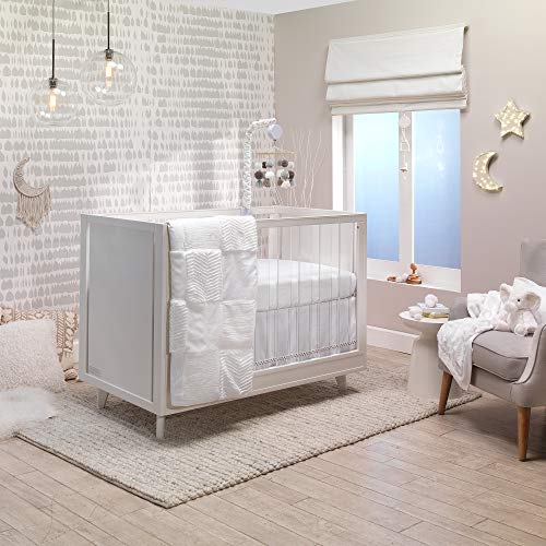 Lambs Ivy Signature Pom Pom Musical Baby Crib Mobile White Gray