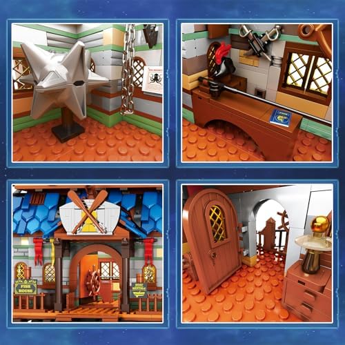 Medieval Fishing Store Lighted Building Blocks Set for Adults