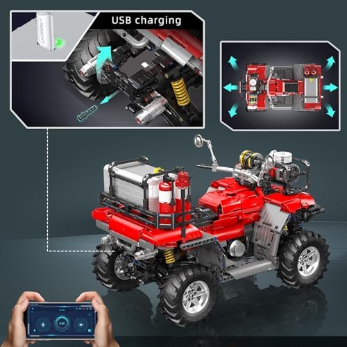 Mould King Fire Truck ATV Building Set 2100 Pcs