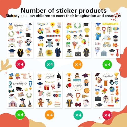 476pcs Sakaipa Graduation Stickers Classroom Party Supplies
