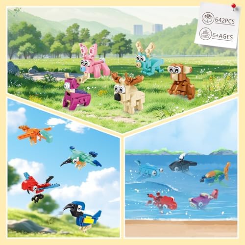 24 Piece Mini Animal Building Block Set for Kids