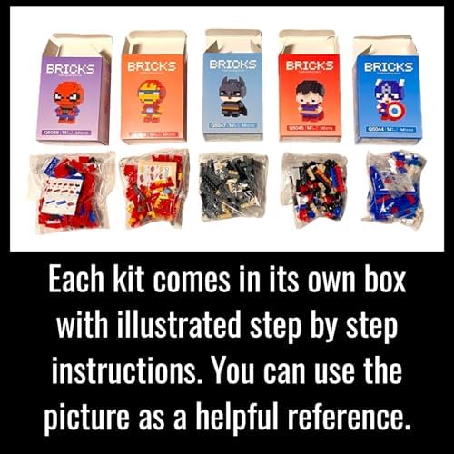 Superheroes Building Blocks Mini Nanoblock Set 5-Pack